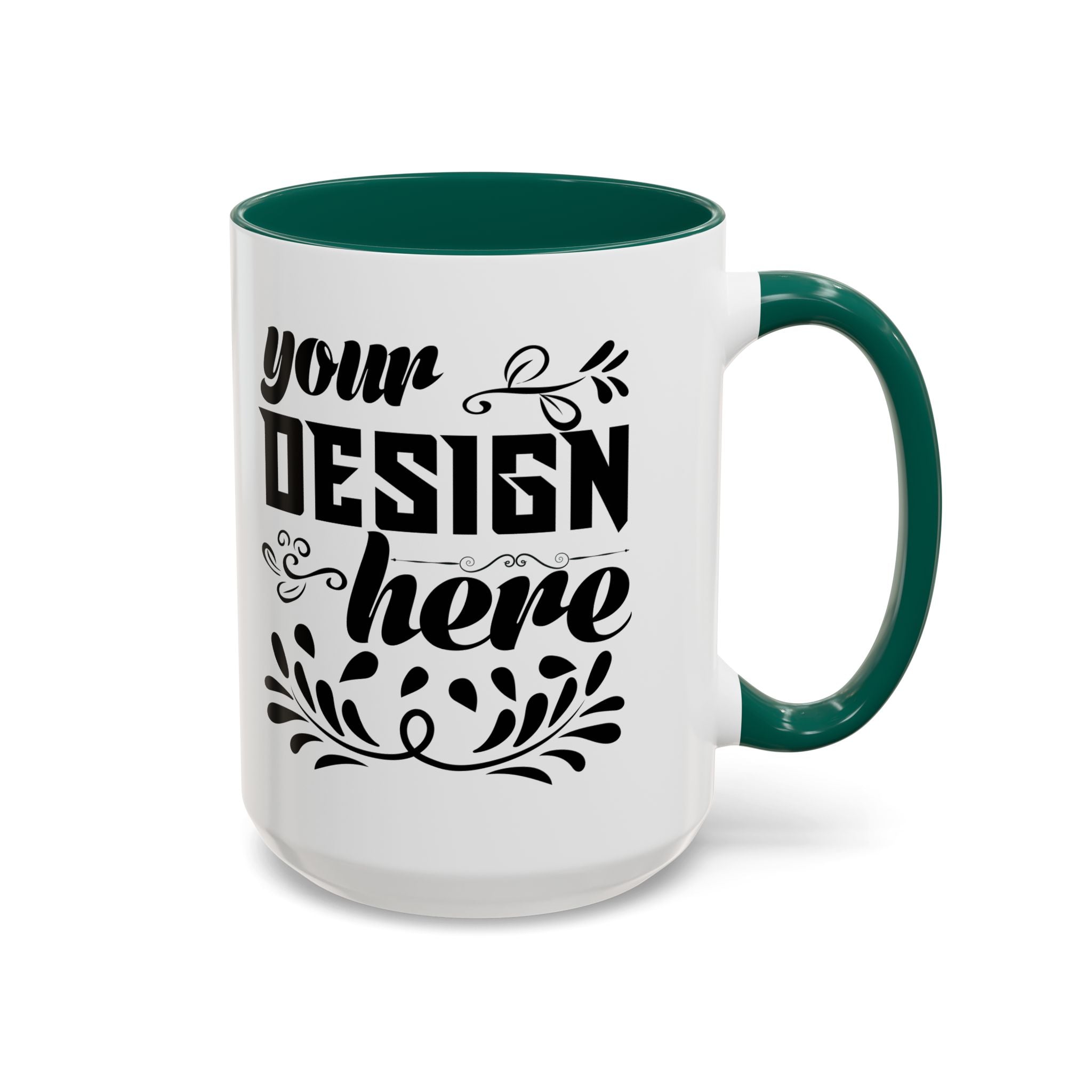 Customizable Glossy Ceramic Accent Mug 11oz and 15oz