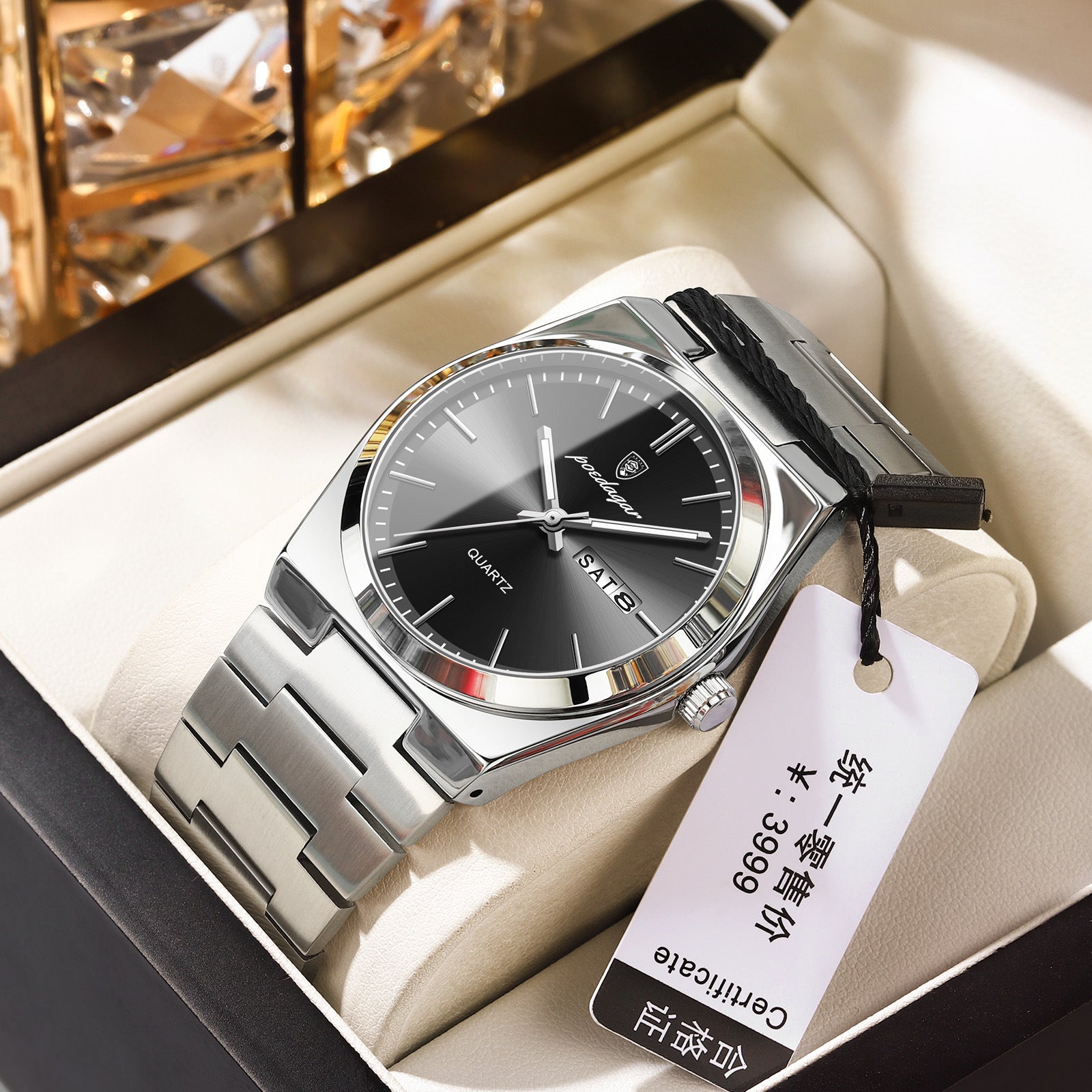 Nameria Podagar Quartz Day Date Watch Stainless Steel