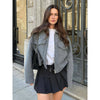 Nameria Street Style Short Zip Tweed Jacket