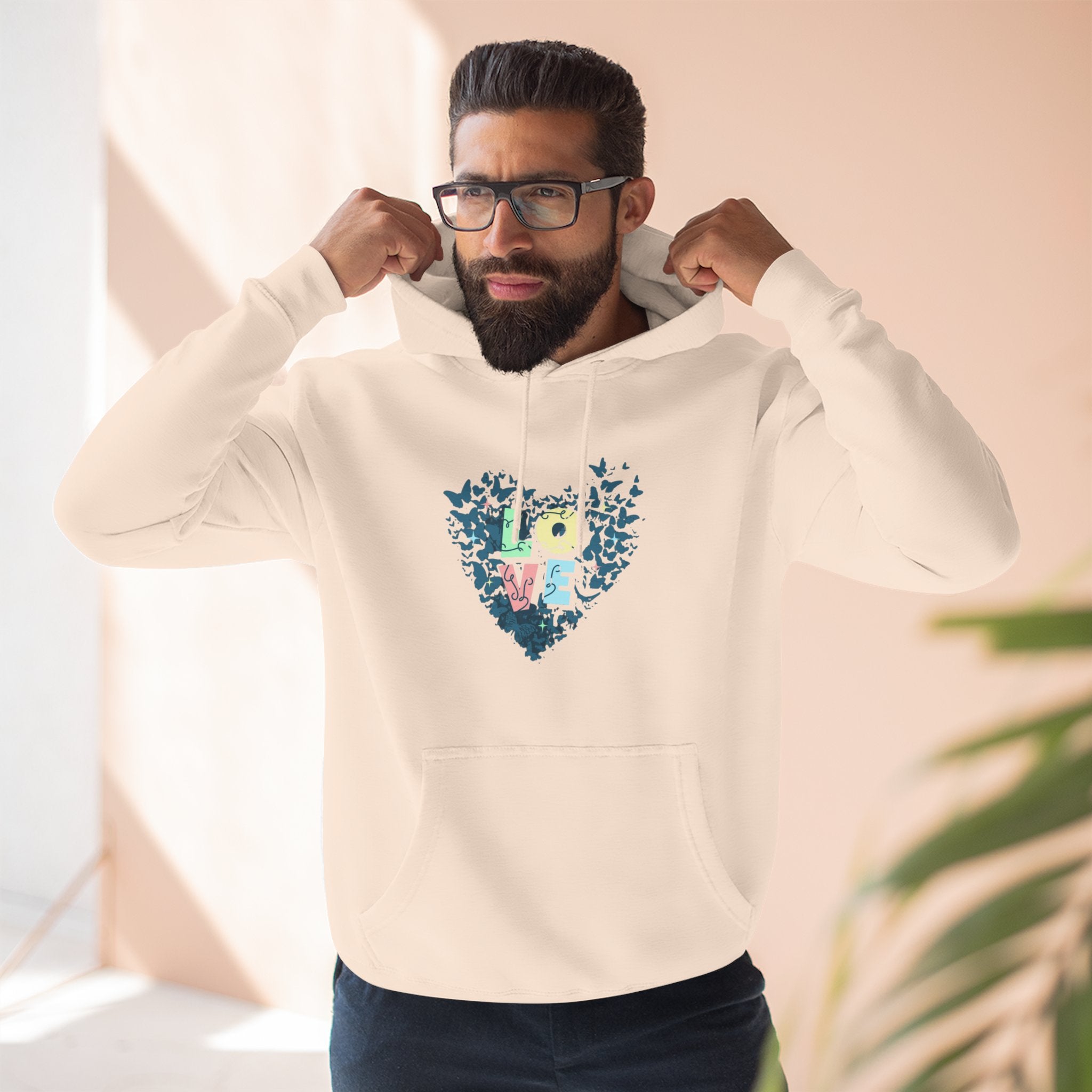 Lane Seven LS14001 Unisex  Fleece Hoodie | Butterfly Love Graphic Print
