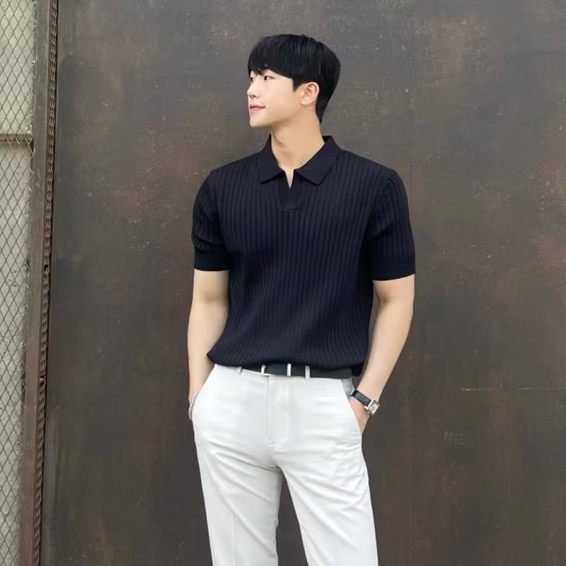 Nameria Mens Slim Fit Short Sleeve Polo Shirt