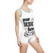 Customizable Womens Vintage One Piece Swimsuit U Back Boyshort