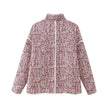 Nameria Womens Cotton Jacket Stand Collar Floral Print Mid Length