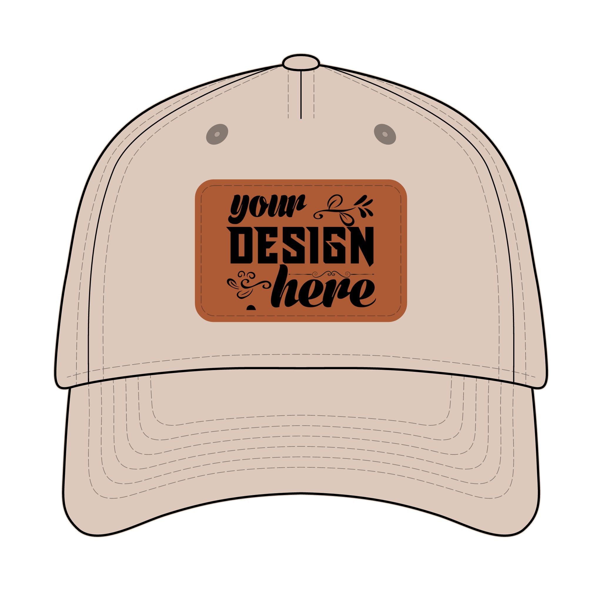 Customizable OTTO 31-069 Mid Profile Cap with PU Leather Patch Front