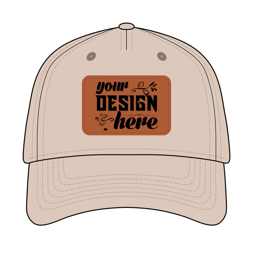 Customizable OTTO 31-069 Mid Profile Cap with PU Leather Patch Front