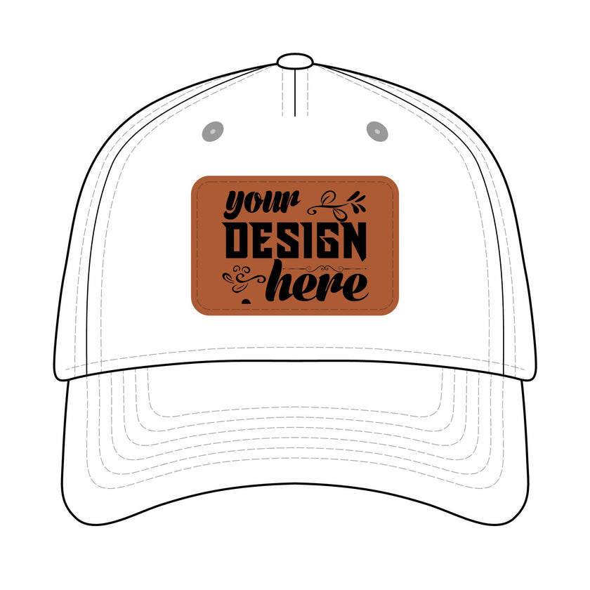 Customizable OTTO 31-069 Mid Profile Cap with PU Leather Patch Front