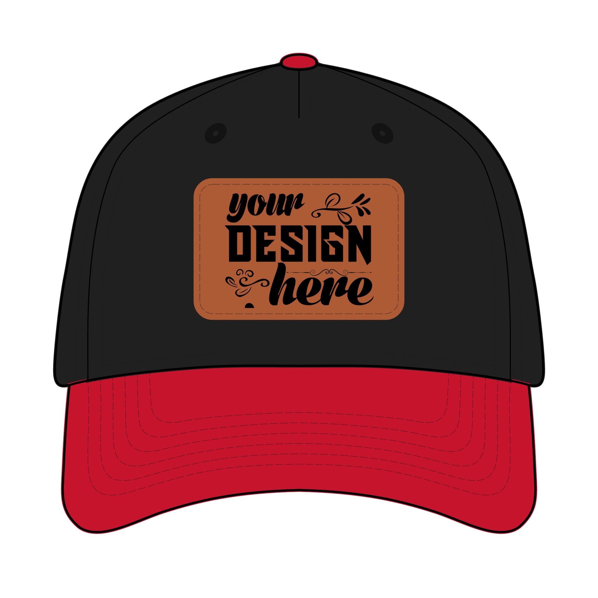 Customizable OTTO 31-069 Mid Profile Cap with PU Leather Patch Front