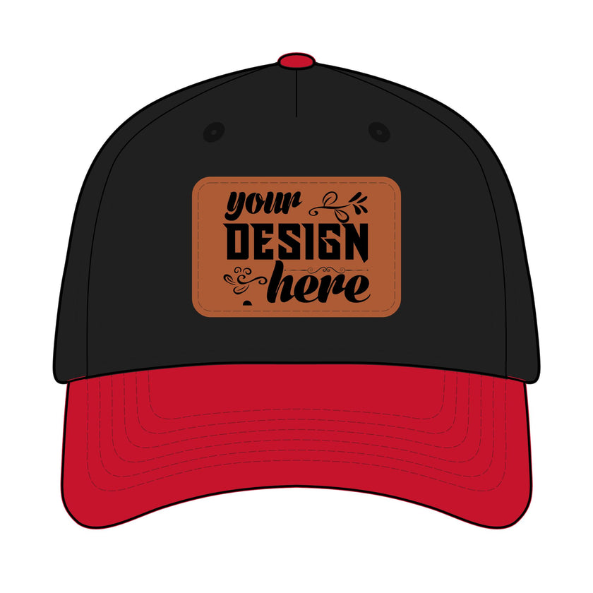 Customizable OTTO 31-069 Mid Profile Cap with PU Leather Patch Front