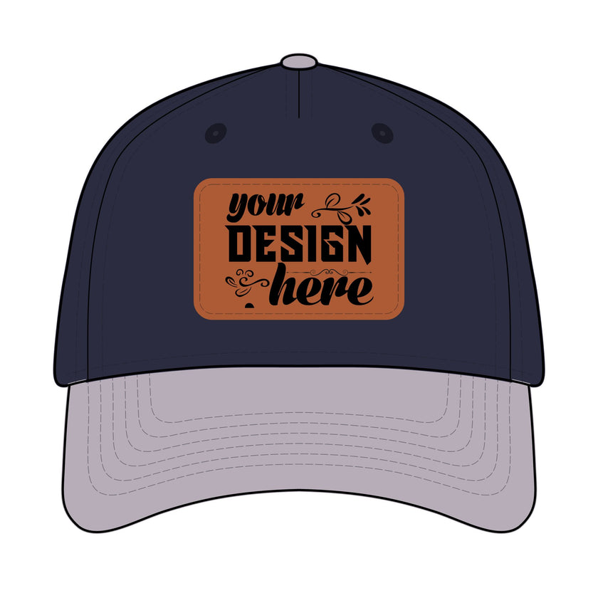 Customizable OTTO 31-069 Mid Profile Cap with PU Leather Patch Front