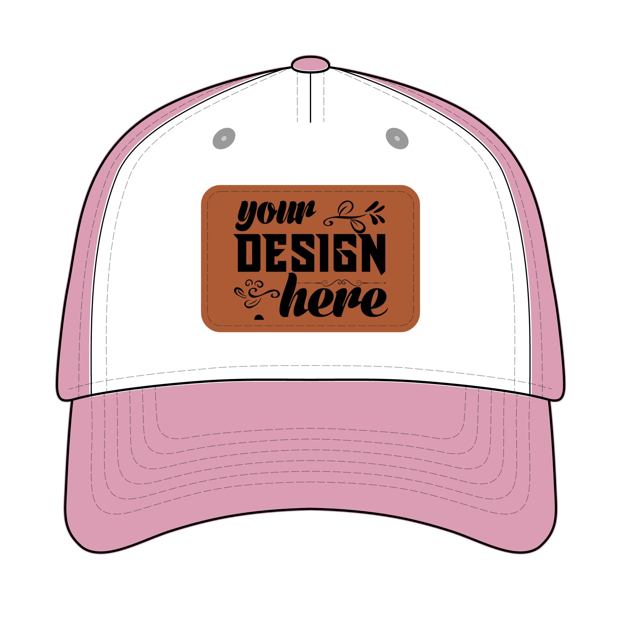 Customizable OTTO 31-069 Mid Profile Cap with PU Leather Patch Front