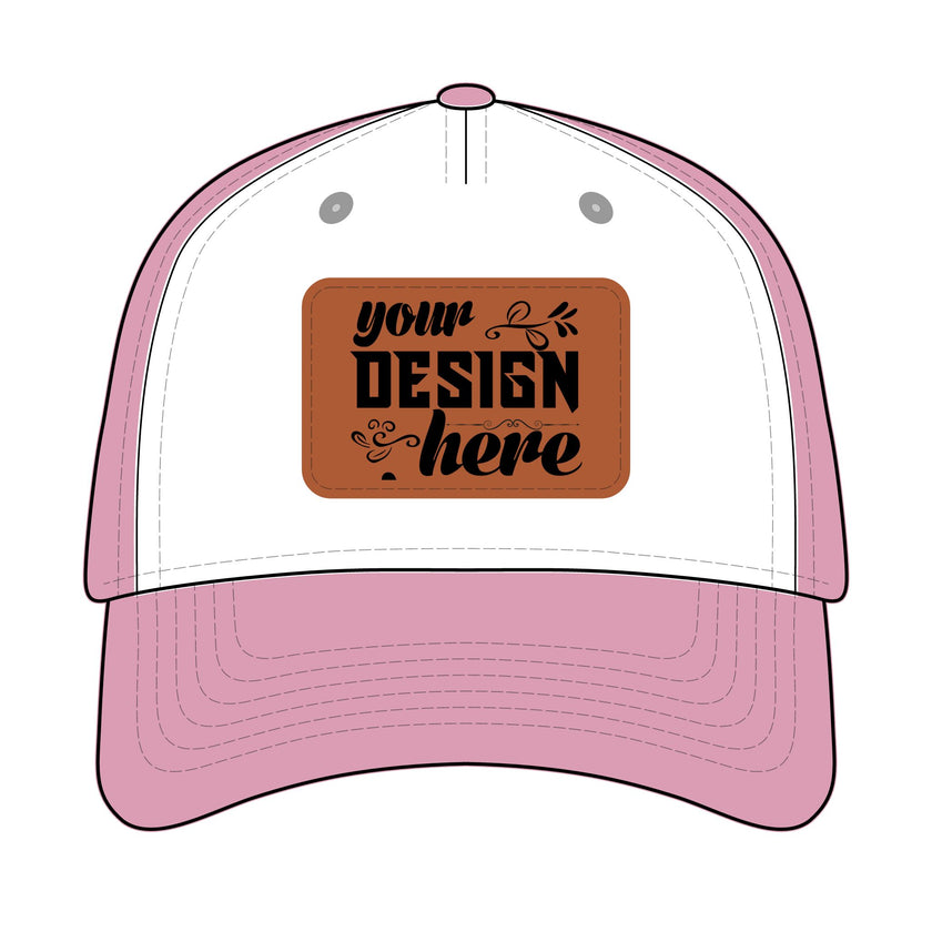 Customizable OTTO 31-069 Mid Profile Cap with PU Leather Patch Front