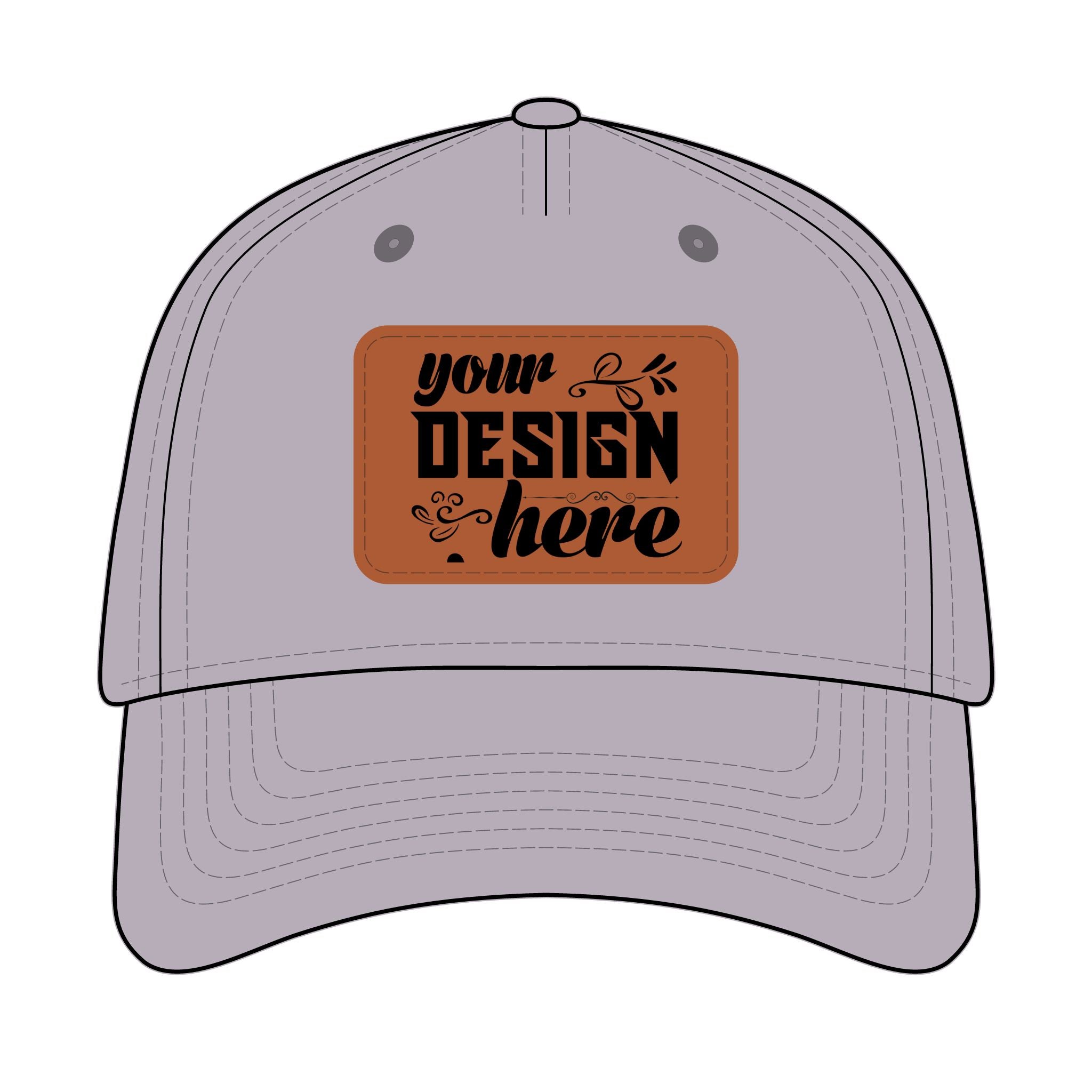 Customizable OTTO 31-069 Mid Profile Cap with PU Leather Patch Front