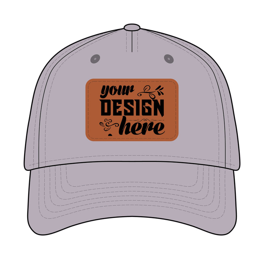 Customizable OTTO 31-069 Mid Profile Cap with PU Leather Patch Front