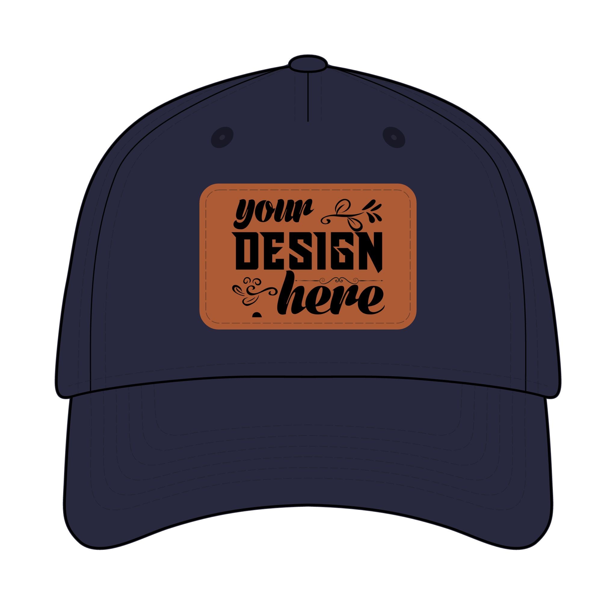 Customizable OTTO 31-069 Mid Profile Cap with PU Leather Patch Front