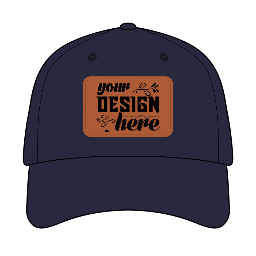 Customizable OTTO 31-069 Mid Profile Cap with PU Leather Patch Front