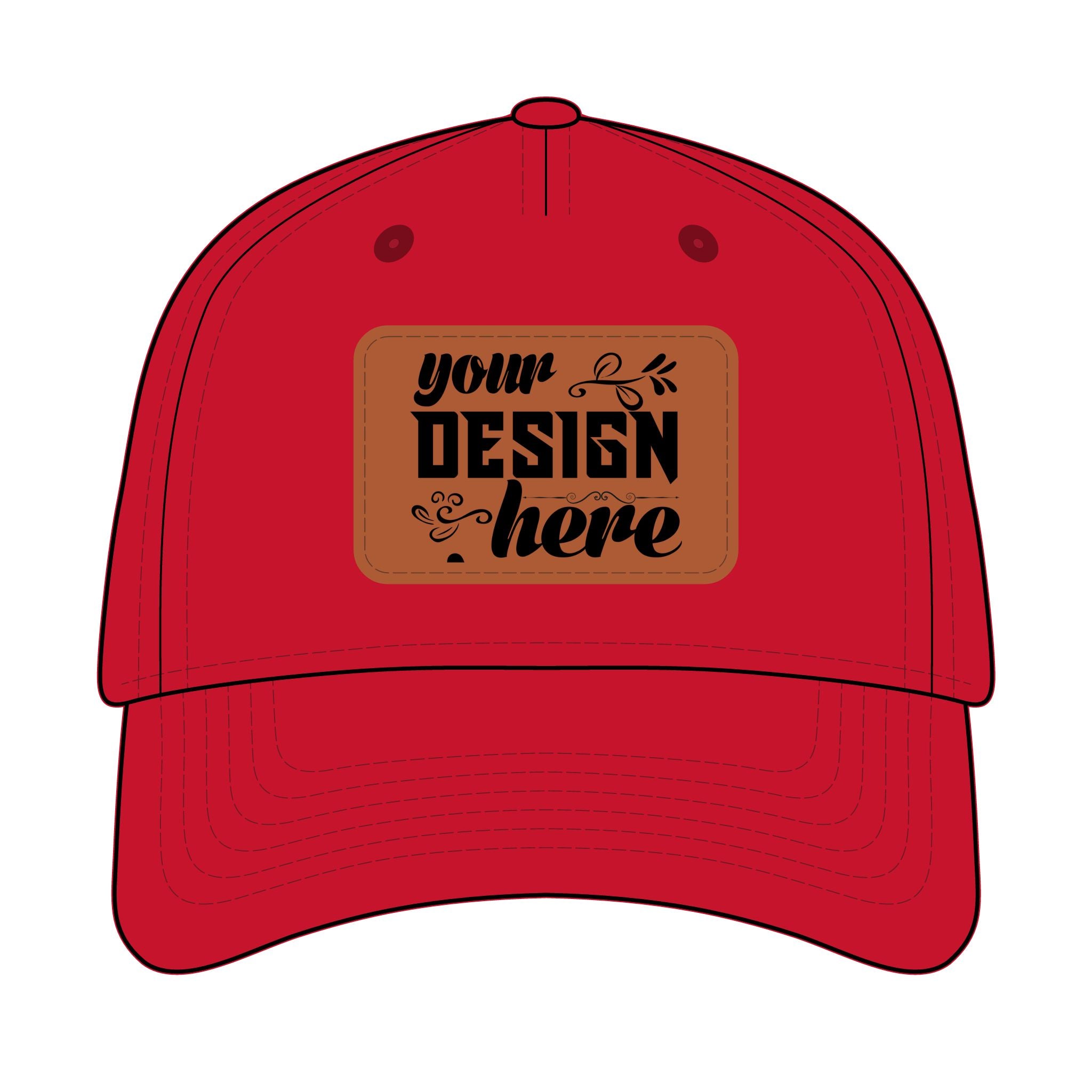 Customizable OTTO 31-069 Mid Profile Cap with PU Leather Patch Front