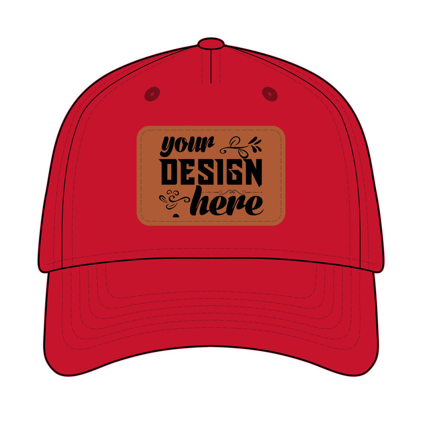 Customizable OTTO 31-069 Mid Profile Cap with PU Leather Patch Front