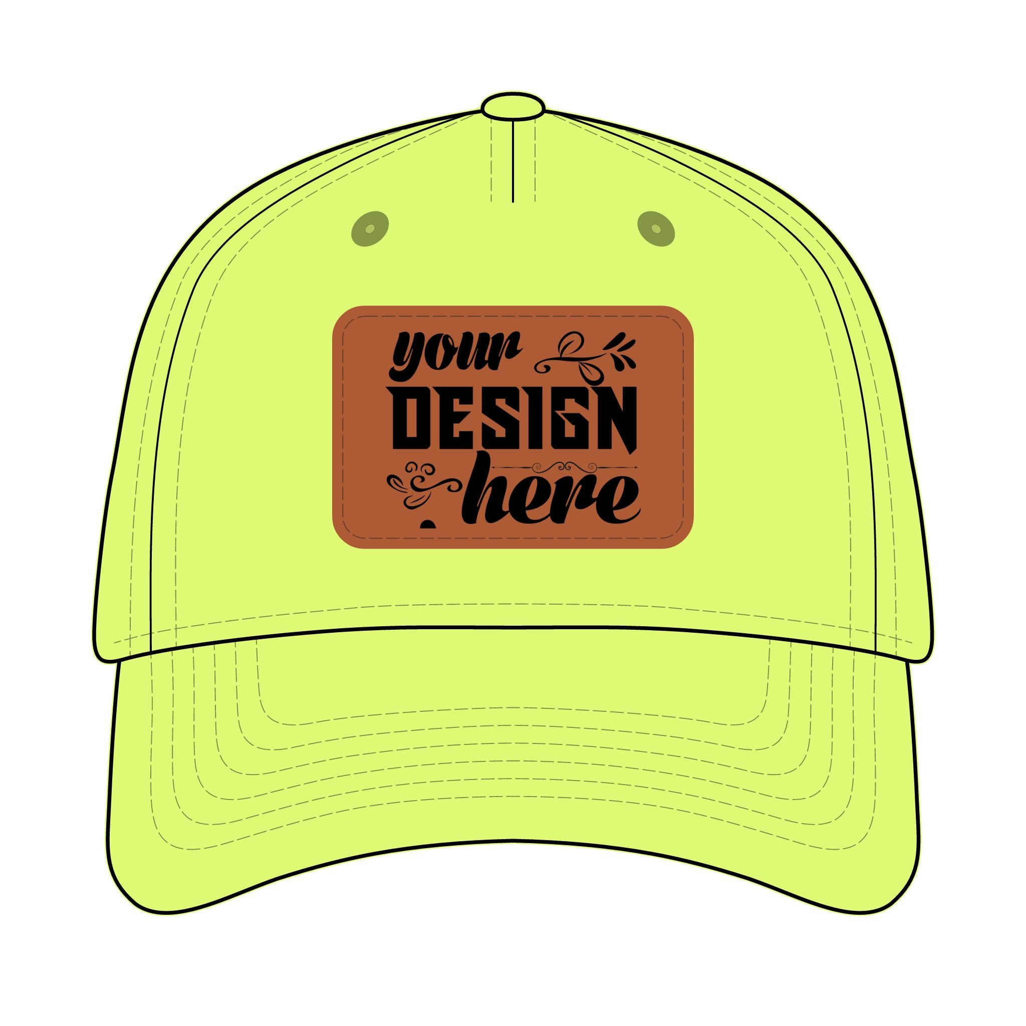 Customizable OTTO 31-069 Mid Profile Cap with PU Leather Patch Front