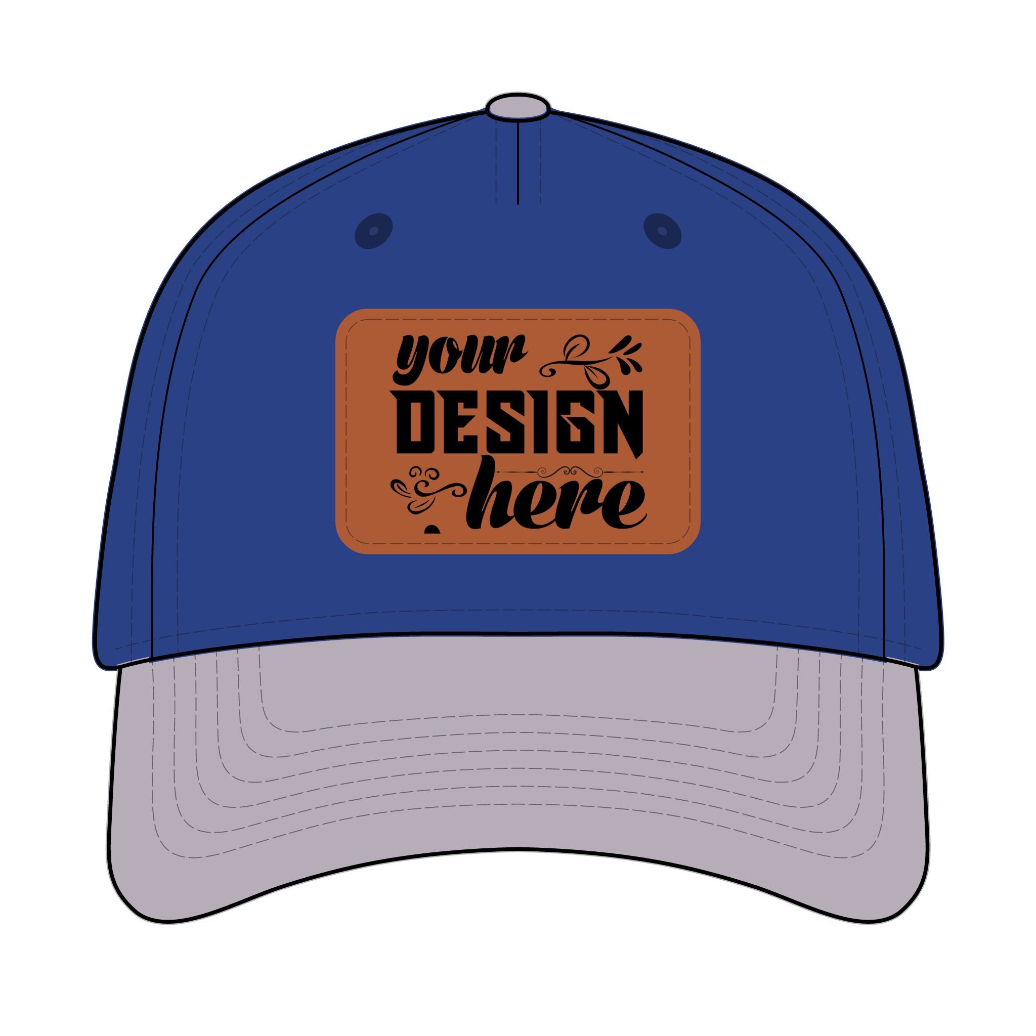 Customizable OTTO 31-069 Mid Profile Cap with PU Leather Patch Front