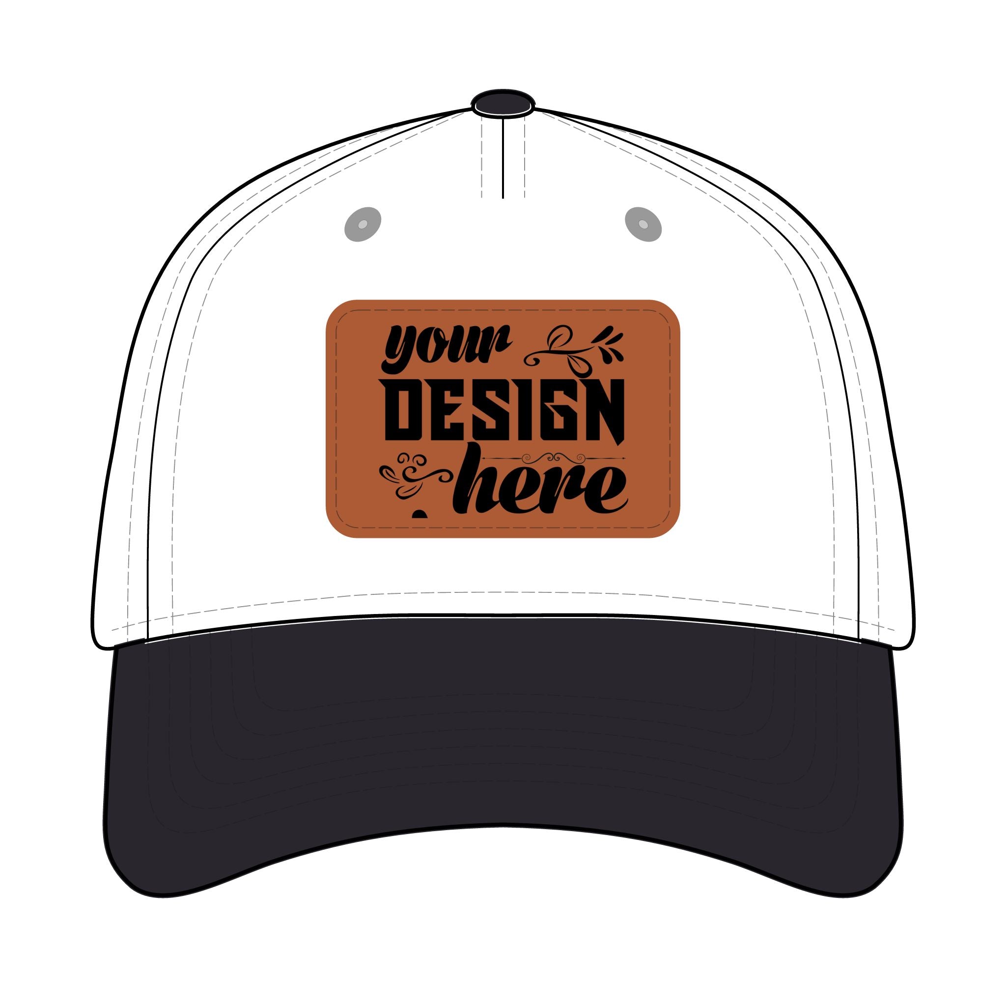 Customizable OTTO 31-069 Mid Profile Cap with PU Leather Patch Front