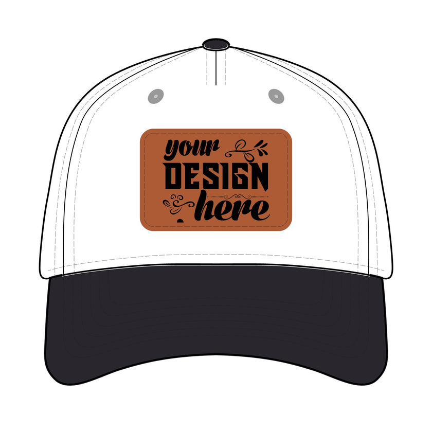 Customizable OTTO 31-069 Mid Profile Cap with PU Leather Patch Front