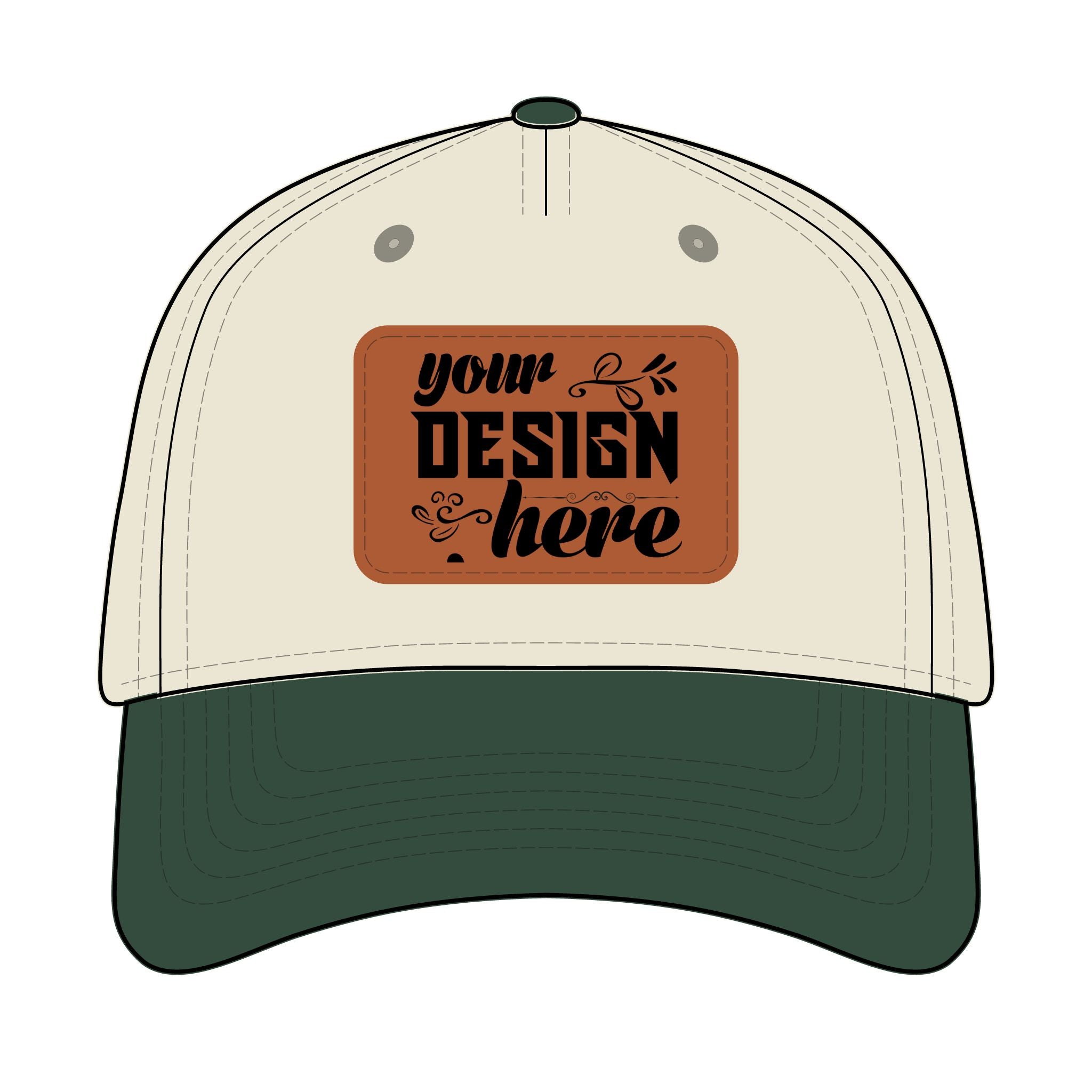 Customizable OTTO 31-069 Mid Profile Cap with PU Leather Patch Front