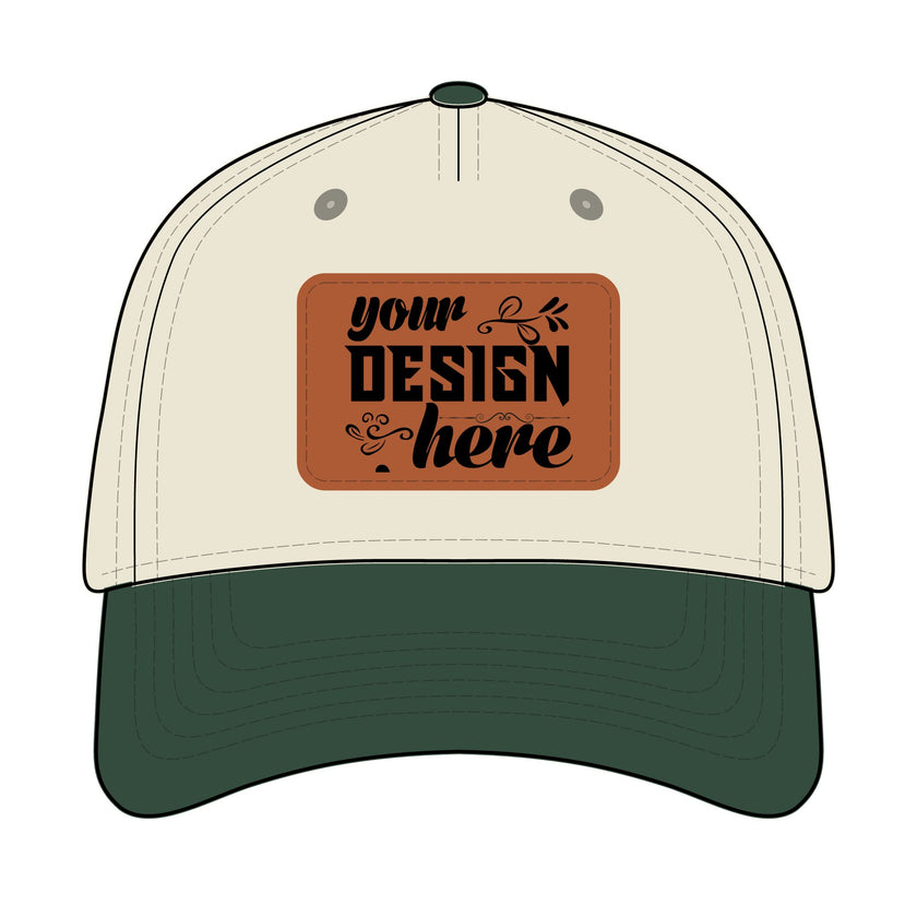 Customizable OTTO 31-069 Mid Profile Cap with PU Leather Patch Front