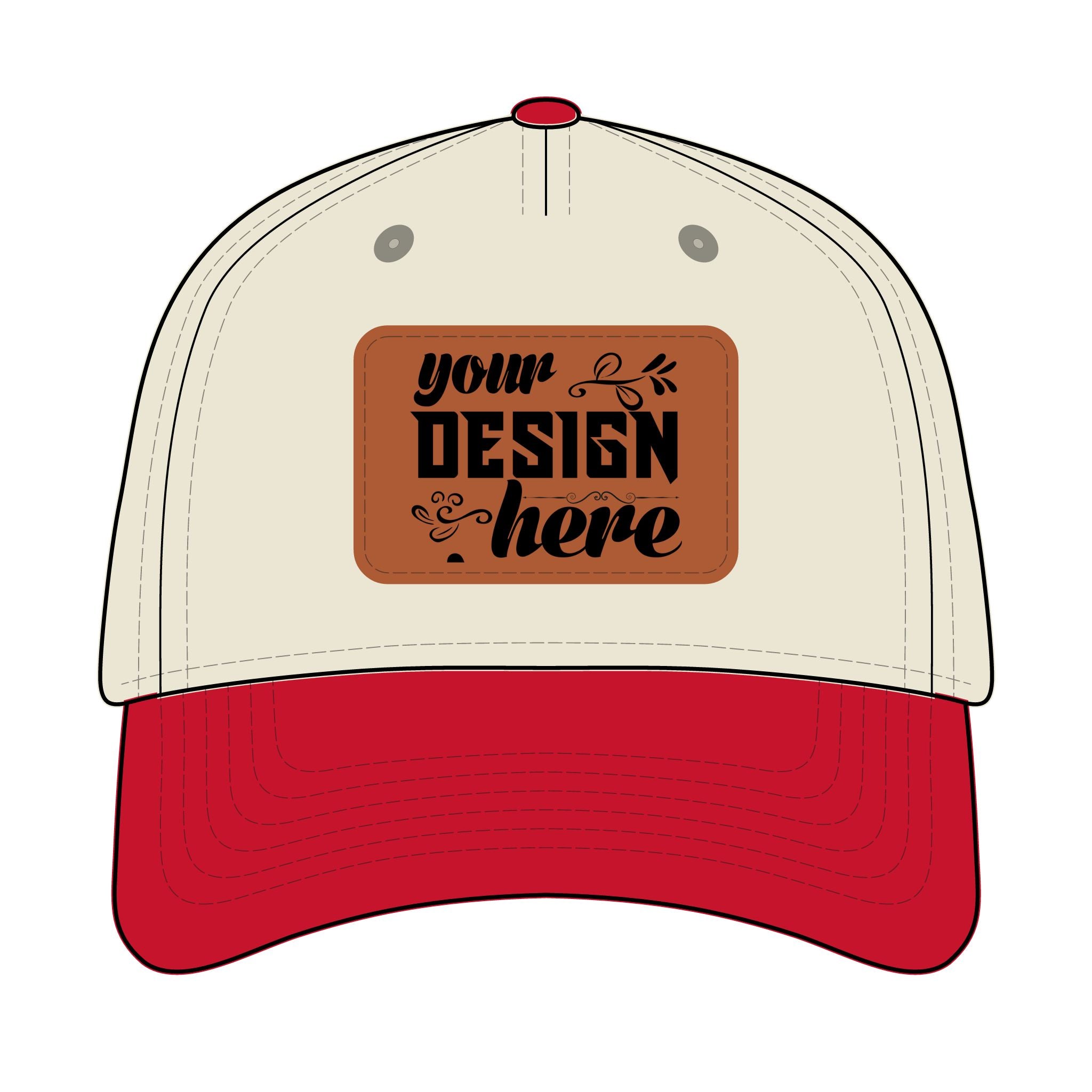 Customizable OTTO 31-069 Mid Profile Cap with PU Leather Patch Front