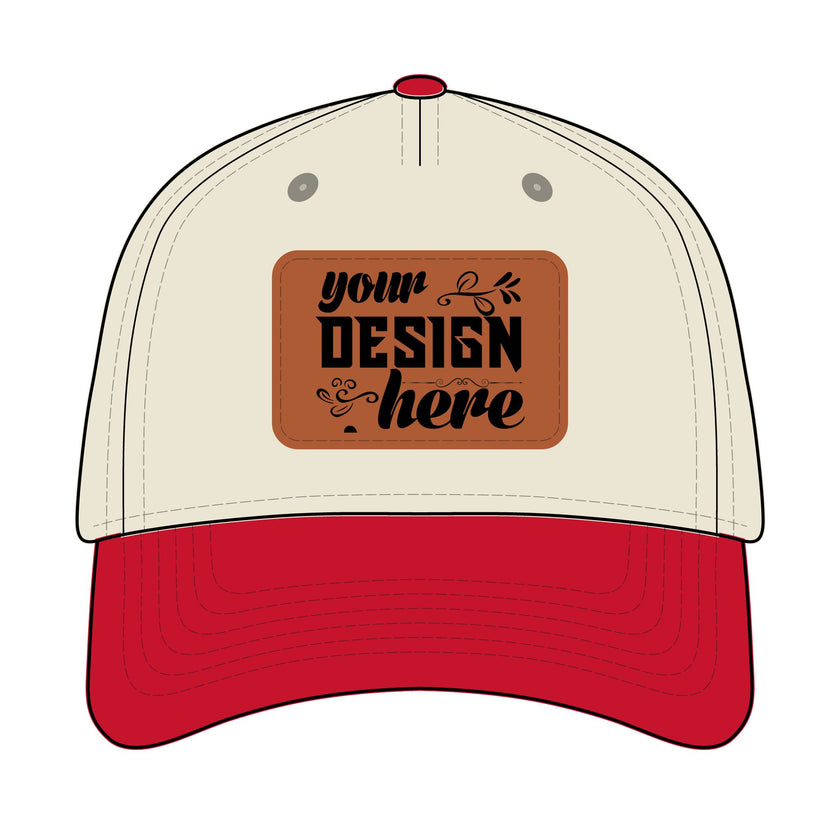 Customizable OTTO 31-069 Mid Profile Cap with PU Leather Patch Front