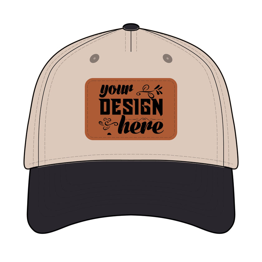 Customizable OTTO 31-069 Mid Profile Cap with PU Leather Patch Front