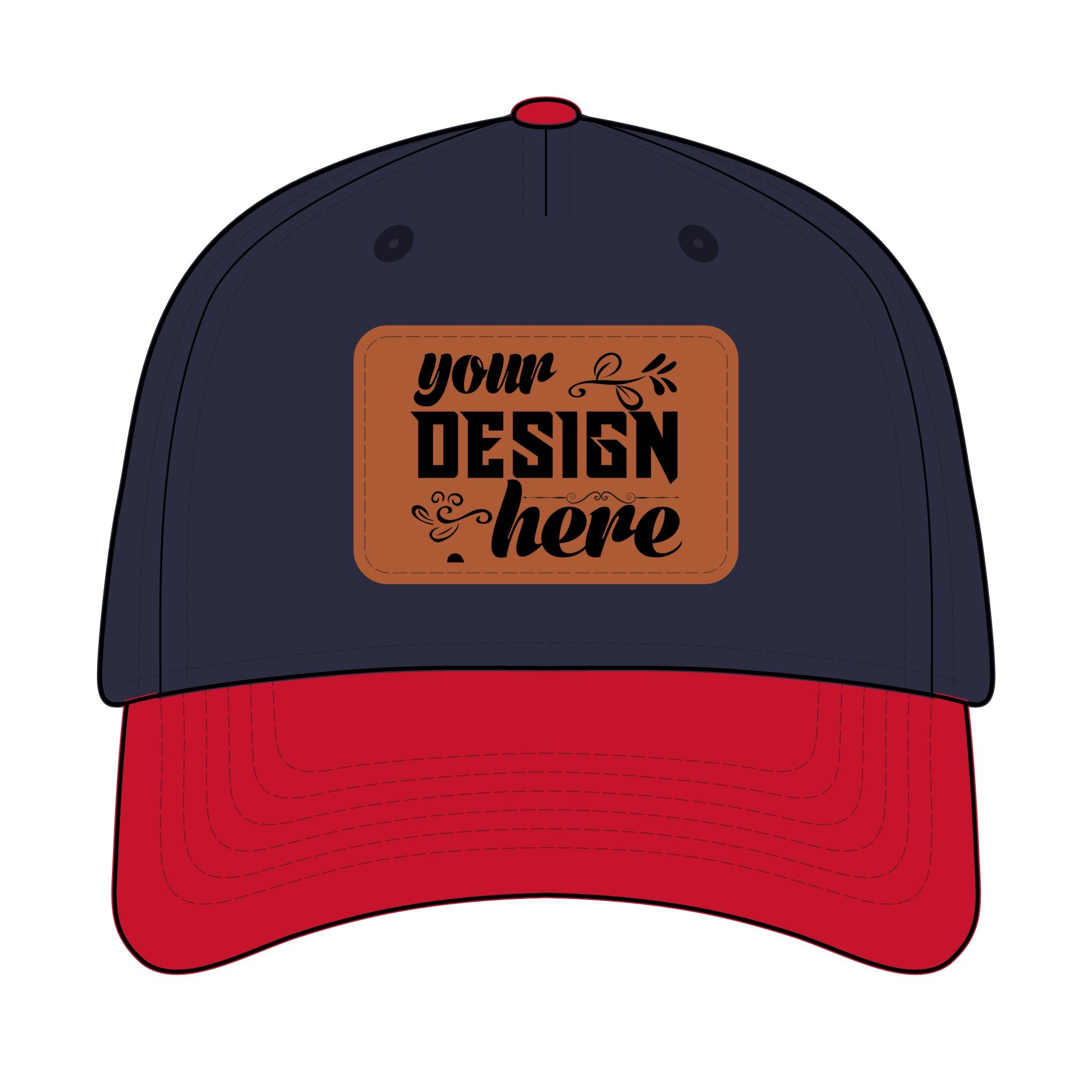 Customizable OTTO 31-069 Mid Profile Cap with PU Leather Patch Front