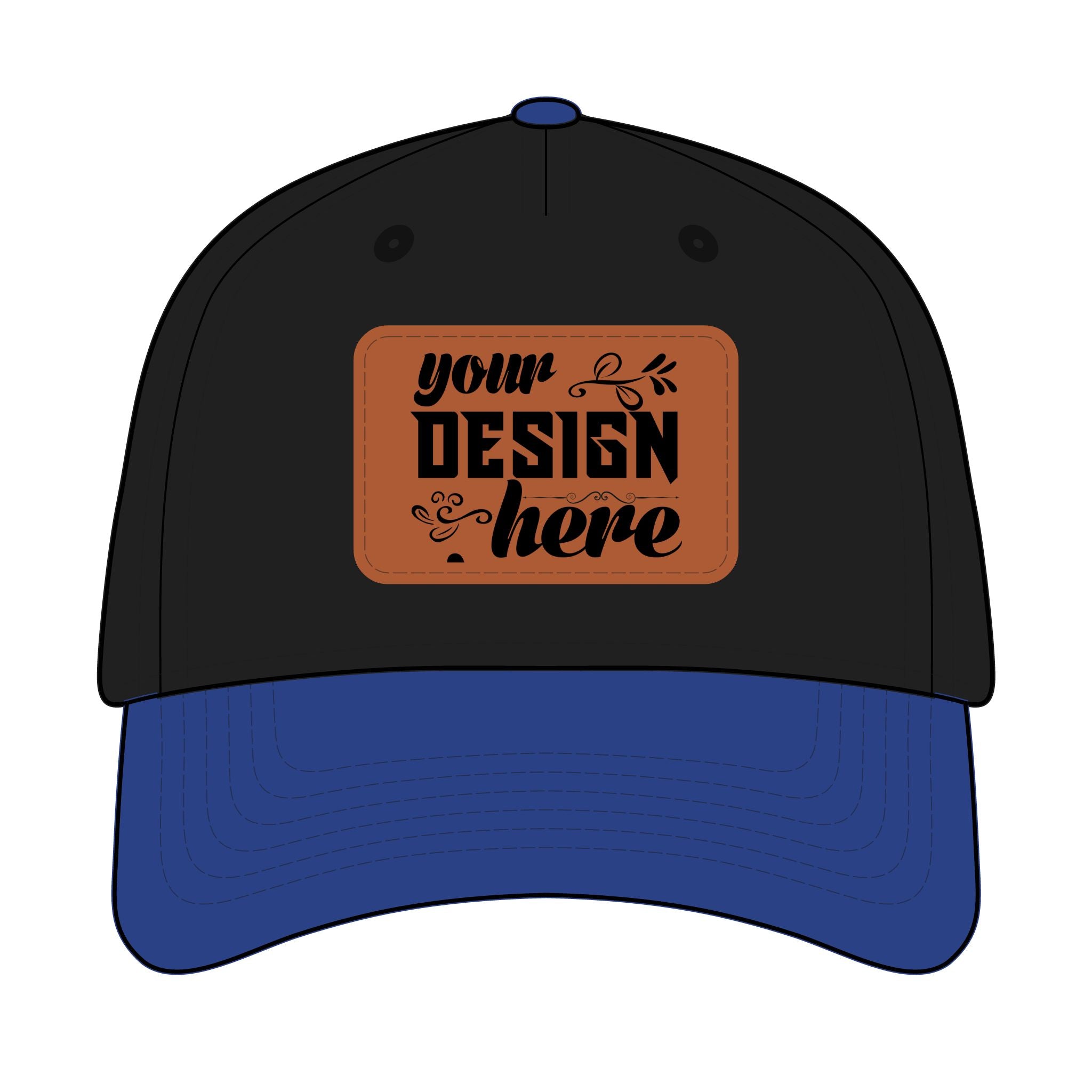 Customizable OTTO 31-069 Mid Profile Cap with PU Leather Patch Front