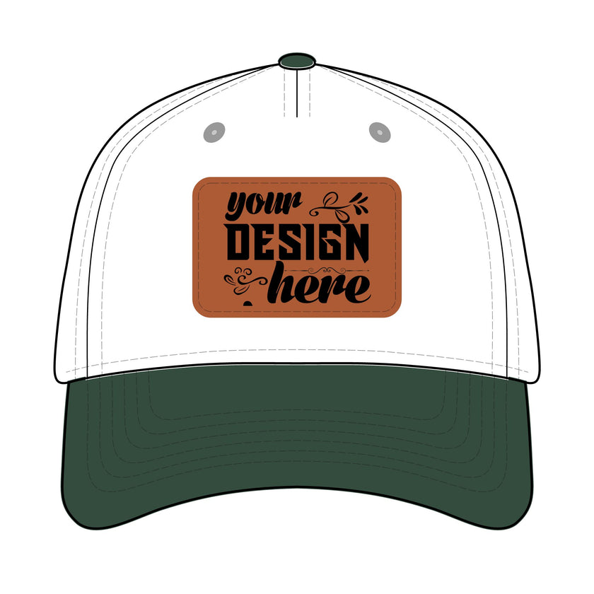 Customizable OTTO 31-069 Mid Profile Cap with PU Leather Patch Front