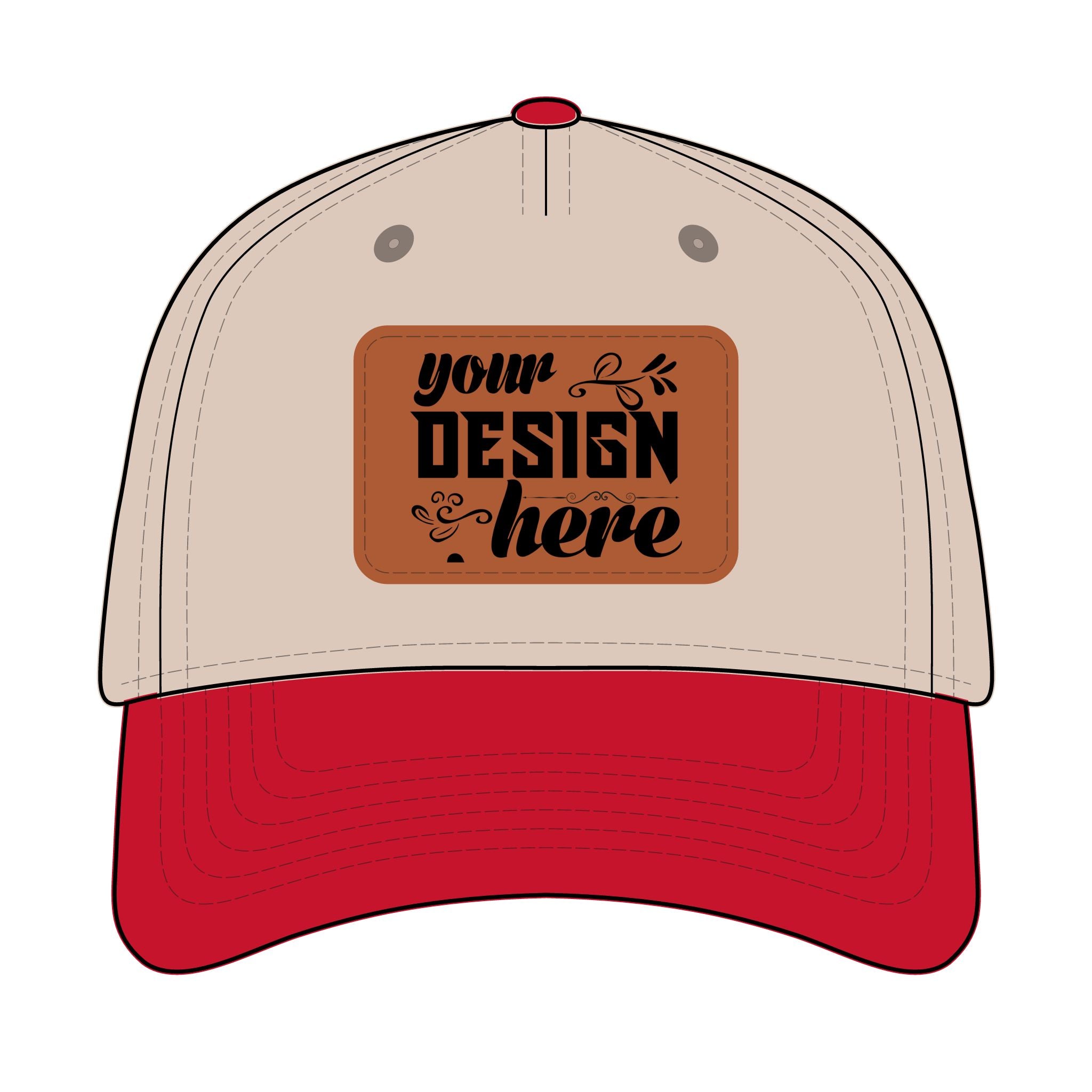 Customizable OTTO 31-069 Mid Profile Cap with PU Leather Patch Front