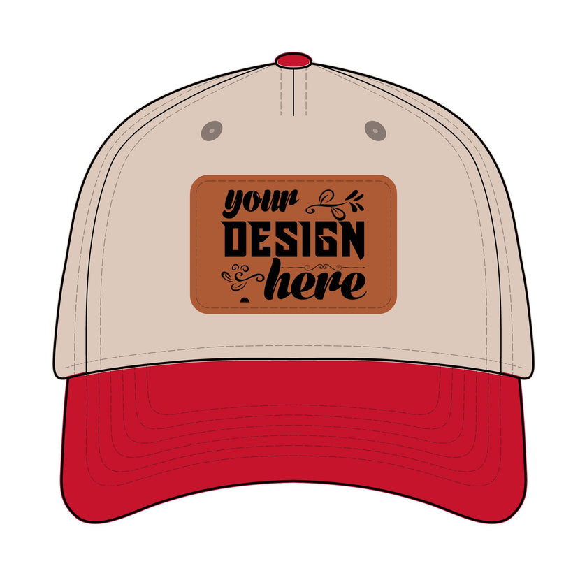 Customizable OTTO 31-069 Mid Profile Cap with PU Leather Patch Front