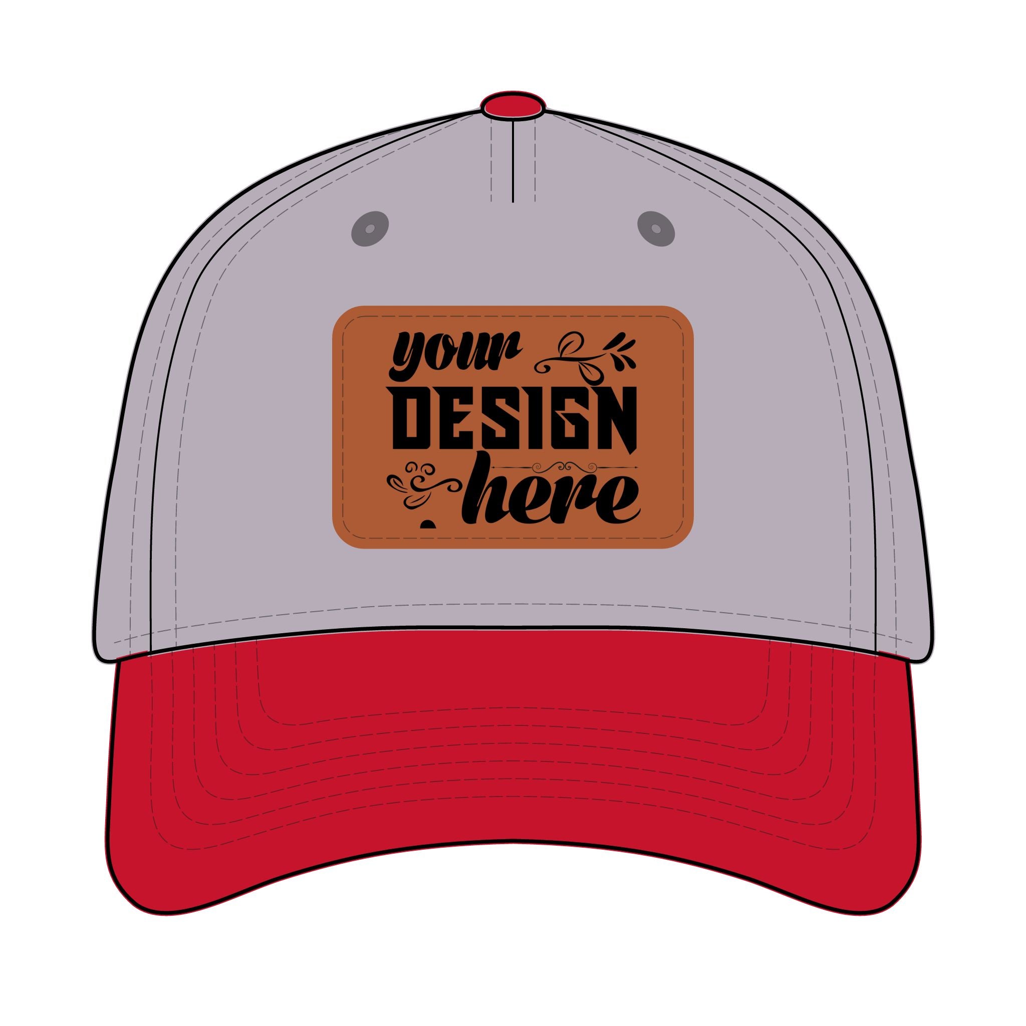 Customizable OTTO 31-069 Mid Profile Cap with PU Leather Patch Front