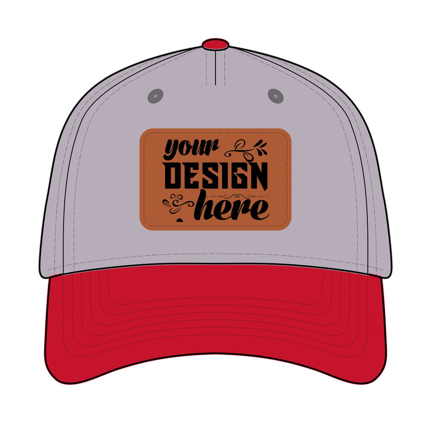 Customizable OTTO 31-069 Mid Profile Cap with PU Leather Patch Front