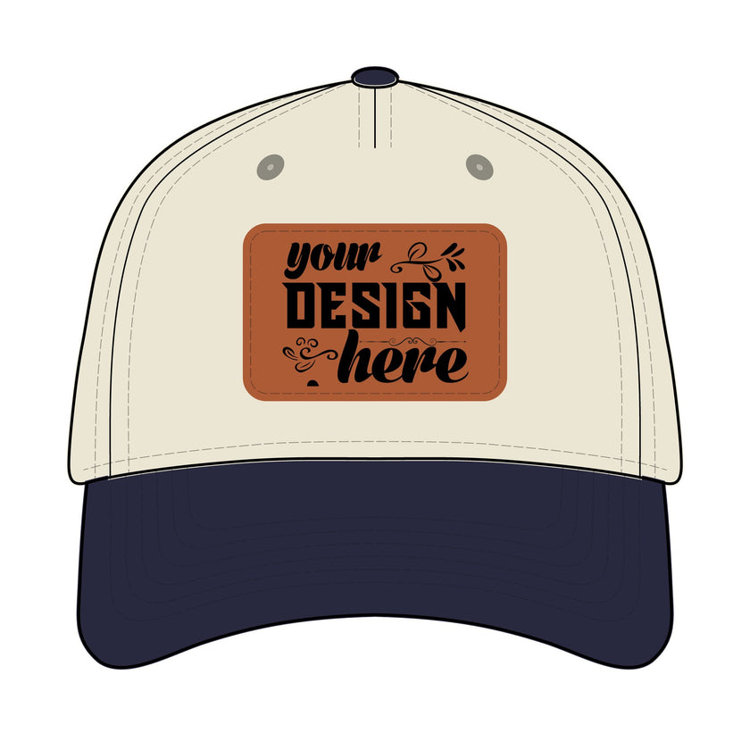 Customizable OTTO 31-069 Mid Profile Cap with PU Leather Patch Front