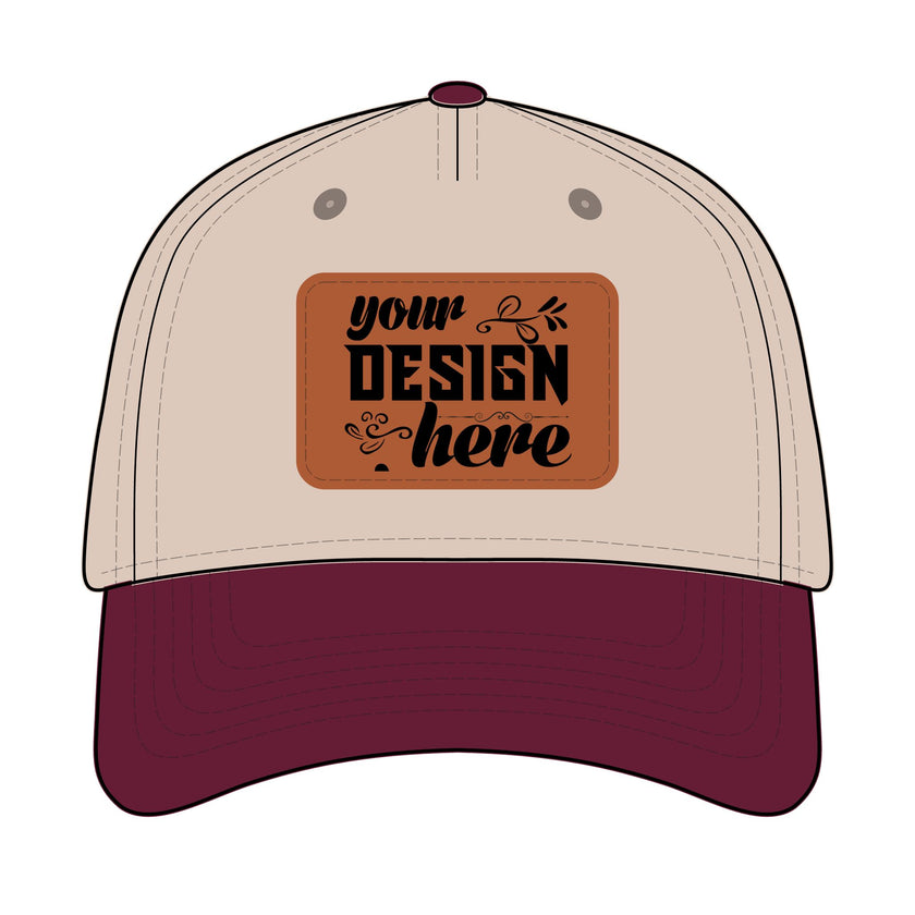 Customizable OTTO 31-069 Mid Profile Cap with PU Leather Patch Front