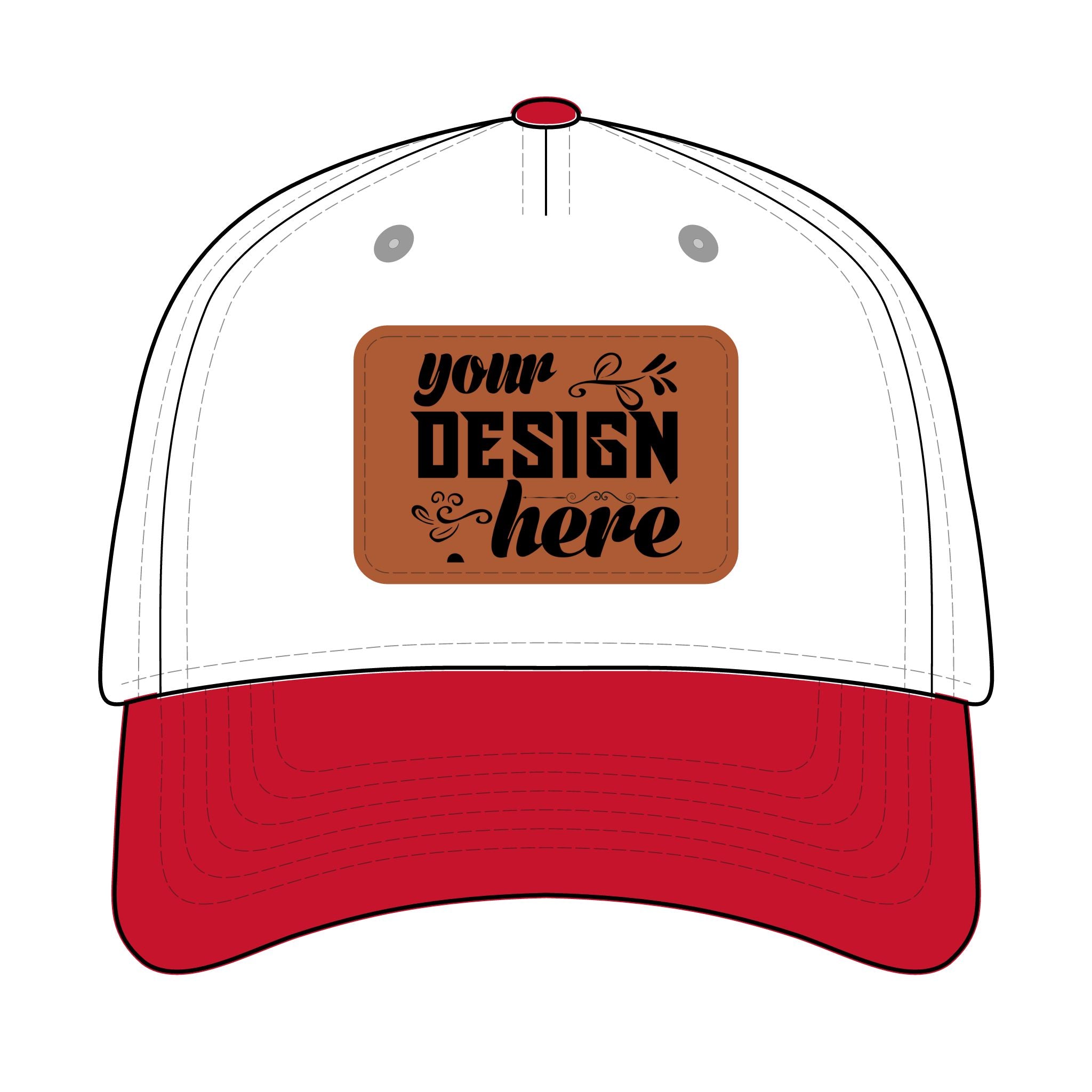 Customizable OTTO 31-069 Mid Profile Cap with PU Leather Patch Front