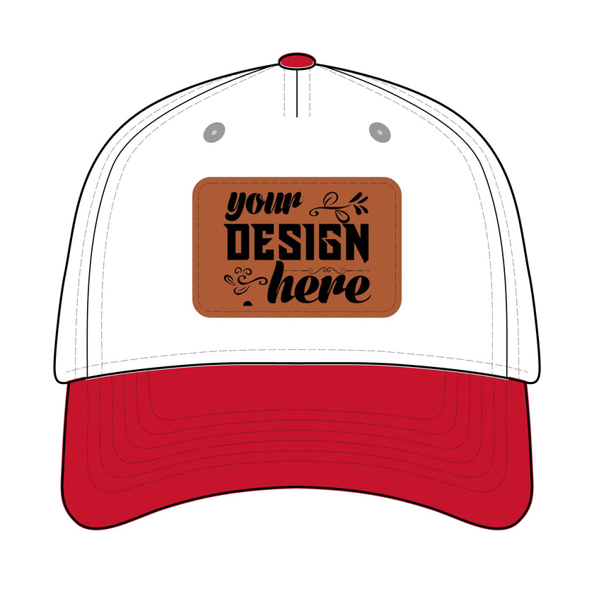 Customizable OTTO 31-069 Mid Profile Cap with PU Leather Patch Front