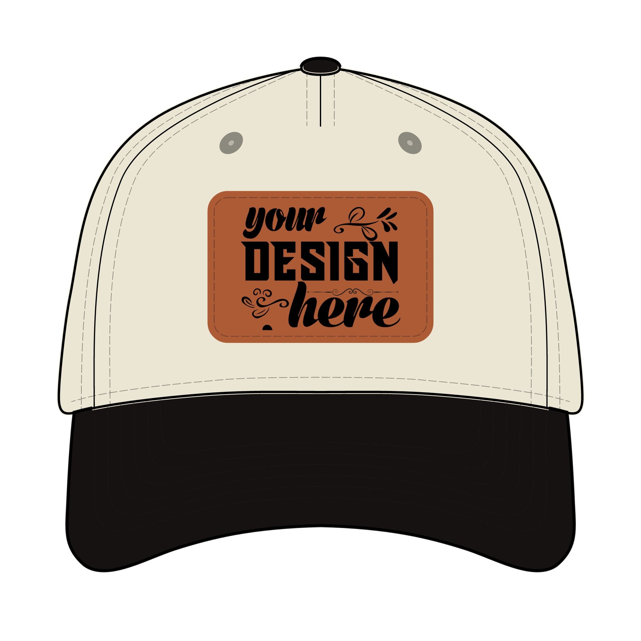 Customizable OTTO 31-069 Mid Profile Cap with PU Leather Patch Front