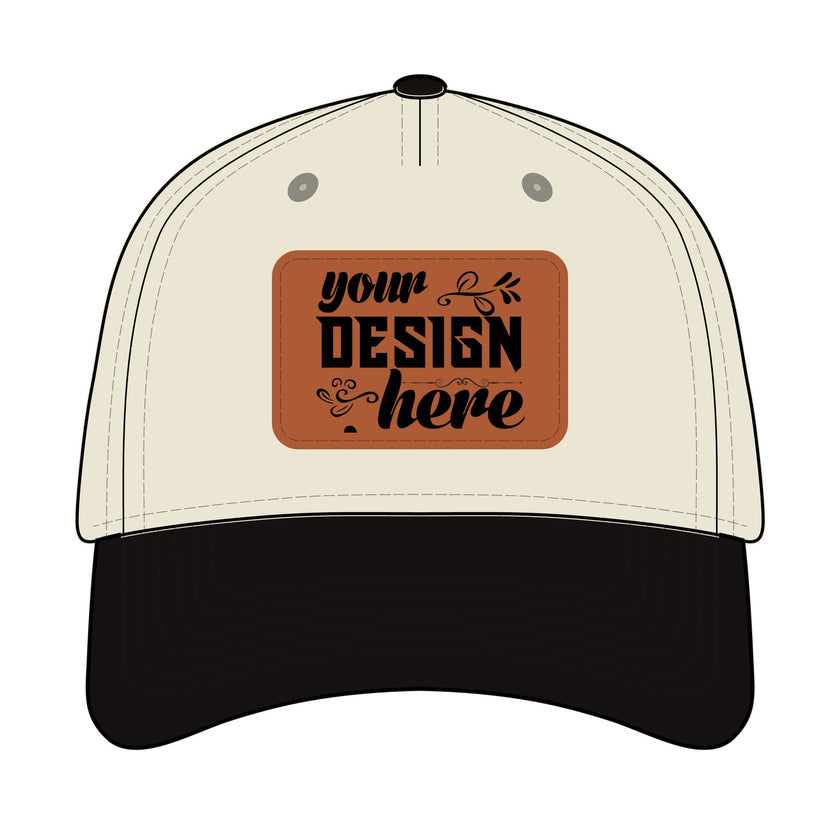 Customizable OTTO 31-069 Mid Profile Cap with PU Leather Patch Front