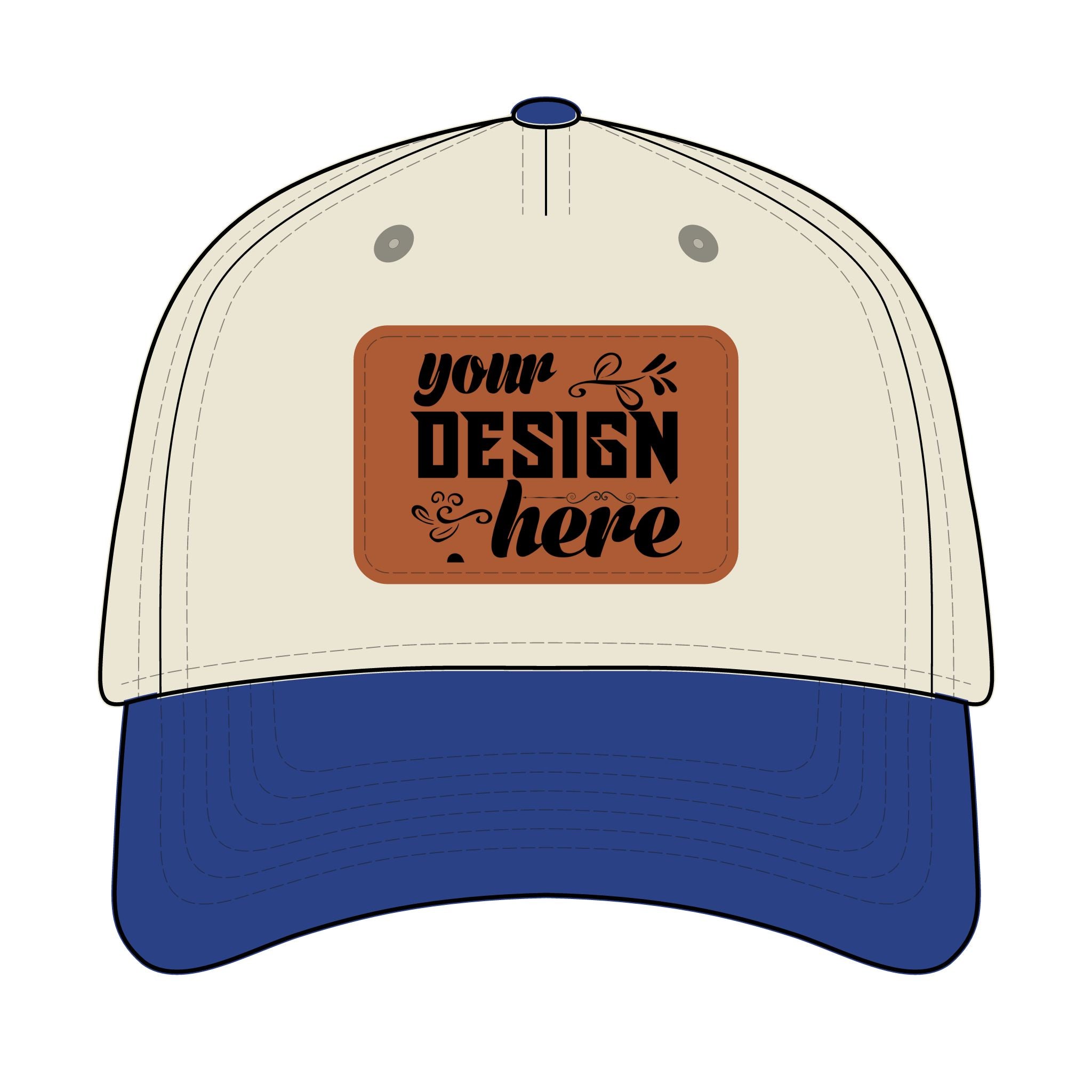 Customizable OTTO 31-069 Mid Profile Cap with PU Leather Patch Front