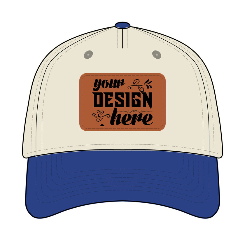 Customizable OTTO 31-069 Mid Profile Cap with PU Leather Patch Front