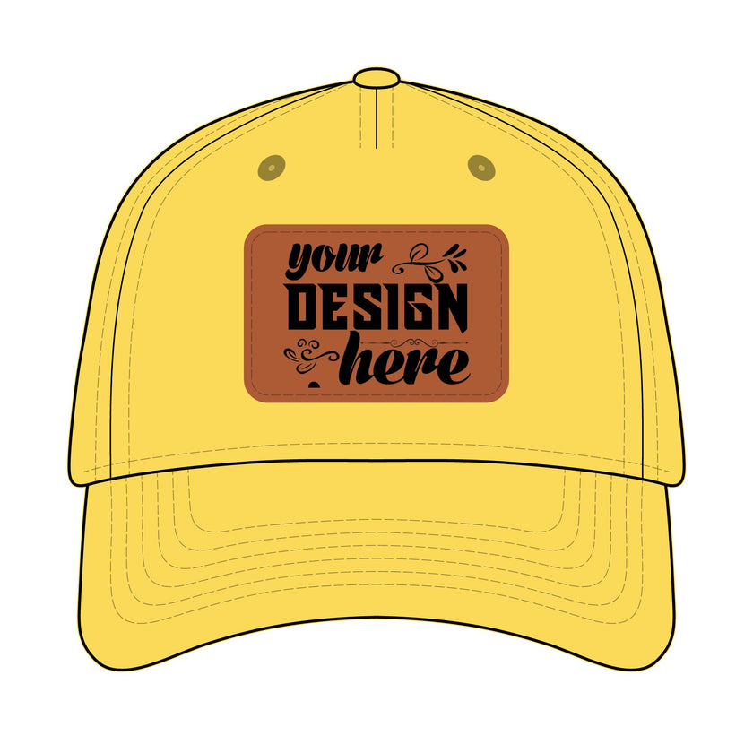 Customizable OTTO 31-069 Mid Profile Cap with PU Leather Patch Front