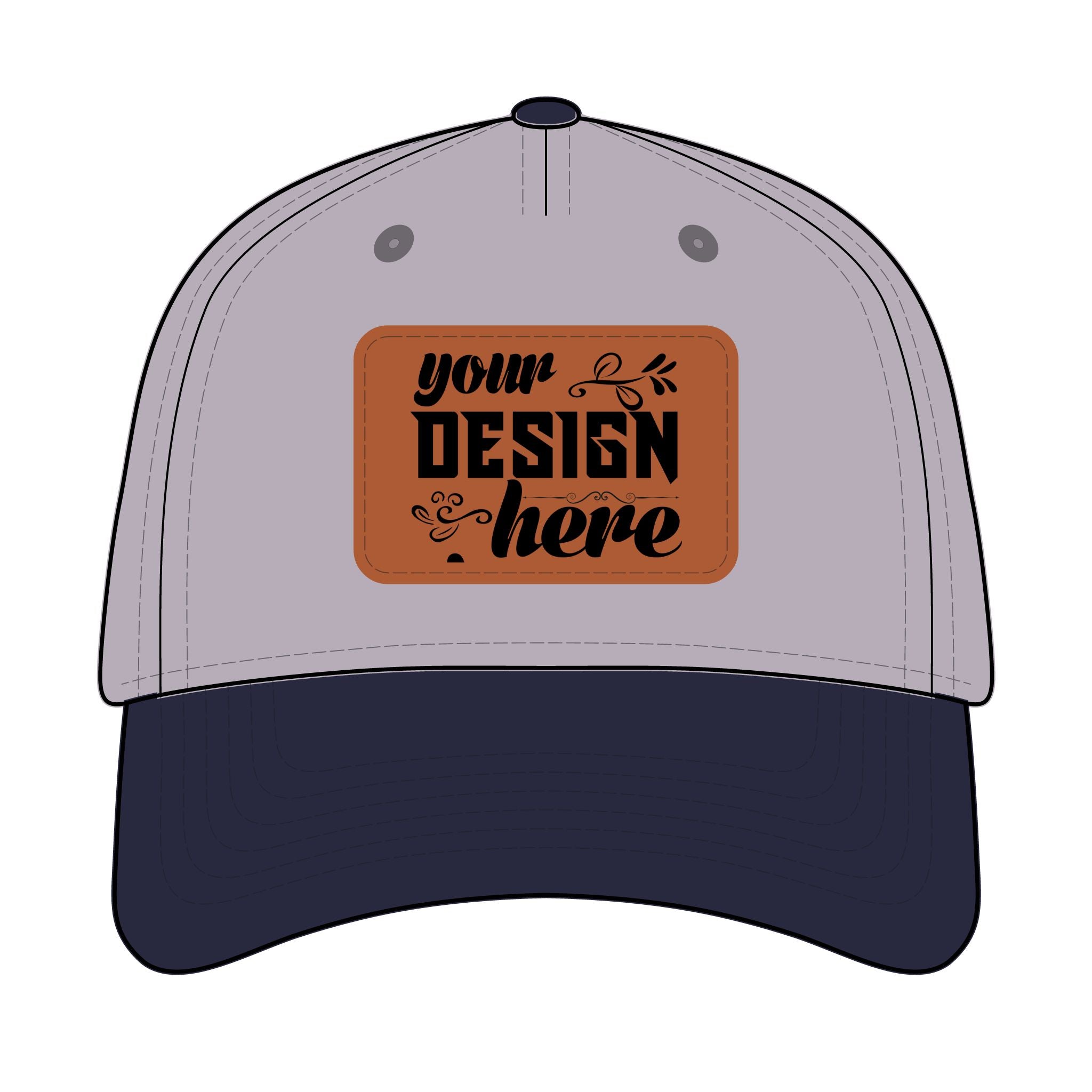 Customizable OTTO 31-069 Mid Profile Cap with PU Leather Patch Front