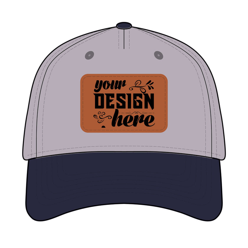 Customizable OTTO 31-069 Mid Profile Cap with PU Leather Patch Front