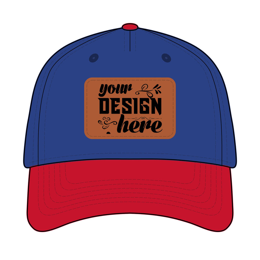 Customizable OTTO 31-069 Mid Profile Cap with PU Leather Patch Front