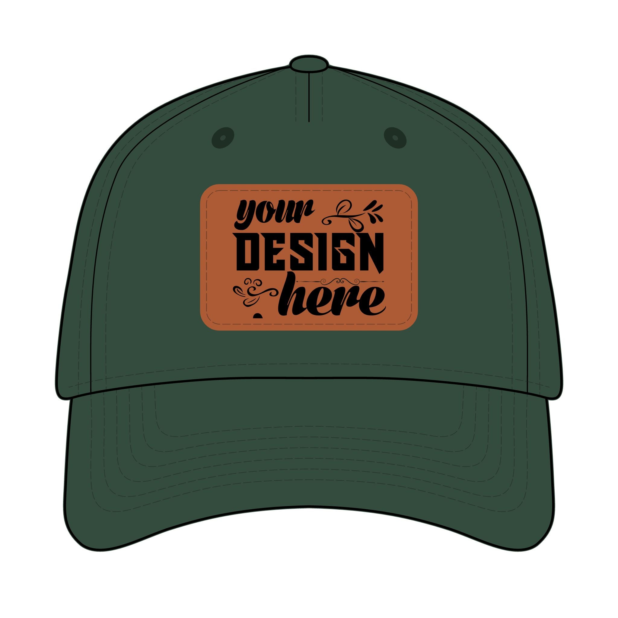 Customizable OTTO 31-069 Mid Profile Cap with PU Leather Patch Front